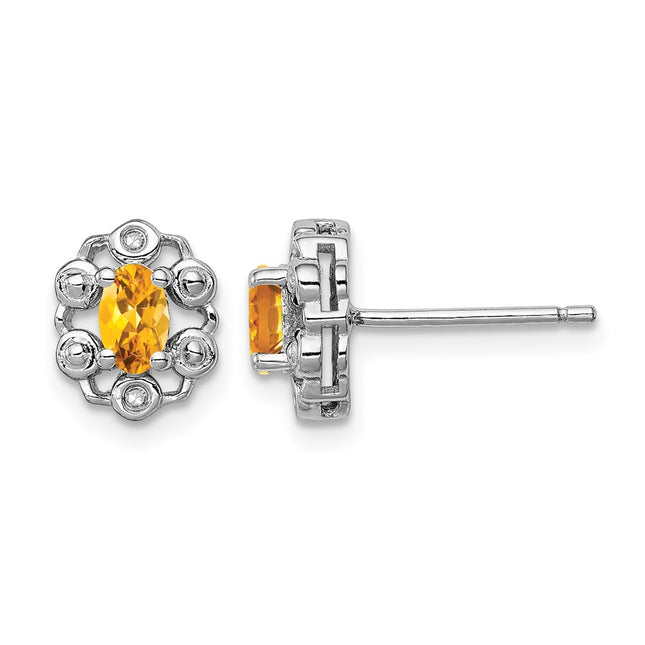 Sterling silver citrine earrings
