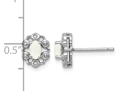 Sterling silver opal earrings, further view