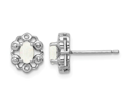 Sterling silver opal earrings