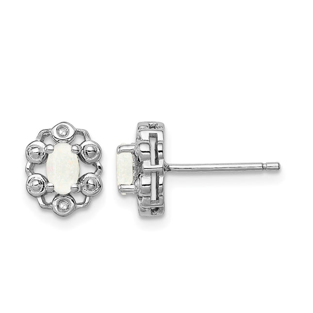 Sterling silver opal earrings