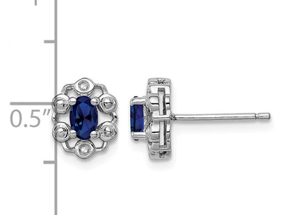 Sterling silver sapphire earrings, further view