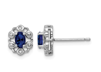 Sterling silver sapphire earrings
