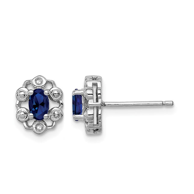 Sterling silver sapphire earrings