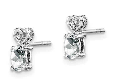 Sterling silver topaz earrings, alternate view