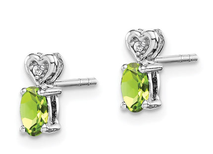 Sterling silver peridot earrings, alternate view
