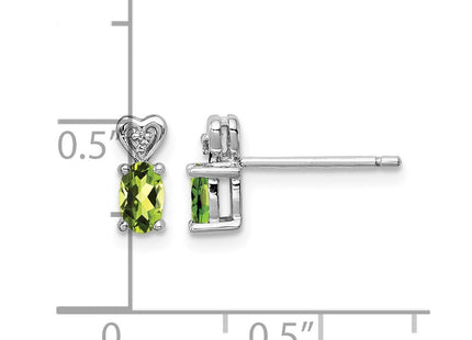 Sterling silver peridot earrings, further view
