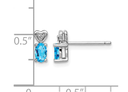 Sterling silver blue topaz earrings, further view