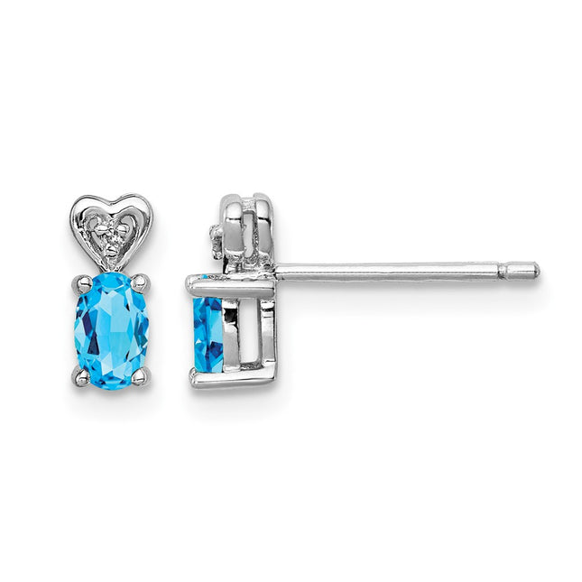 Sterling silver blue topaz earrings