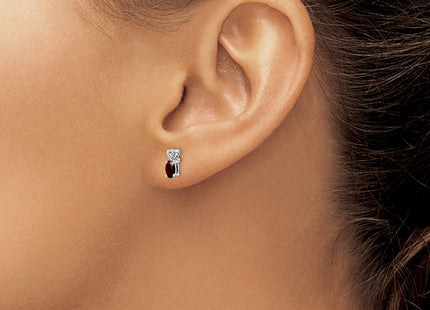 Sterling silver garnet earrings, another view