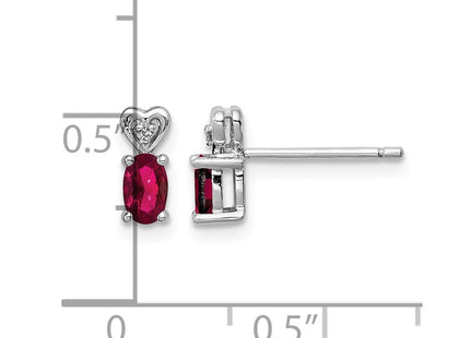 Sterling silver ruby earrings, further view