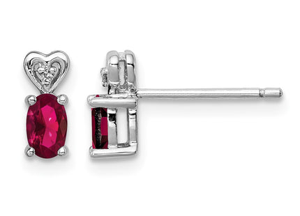Sterling silver ruby earrings