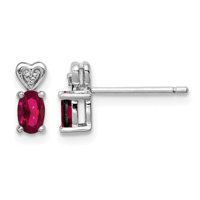 Sterling silver ruby earrings