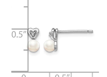 Sterling silver pearl earrings, further view