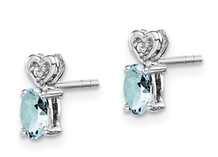 Sterling silver aquamarine earrings, alternate view