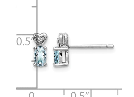 Sterling silver aquamarine earrings, further view
