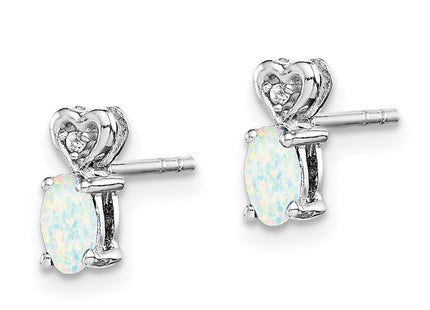 Sterling silver opal earrings, alternate view