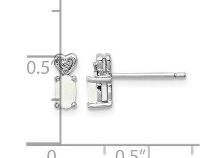 Sterling silver opal earrings, further view