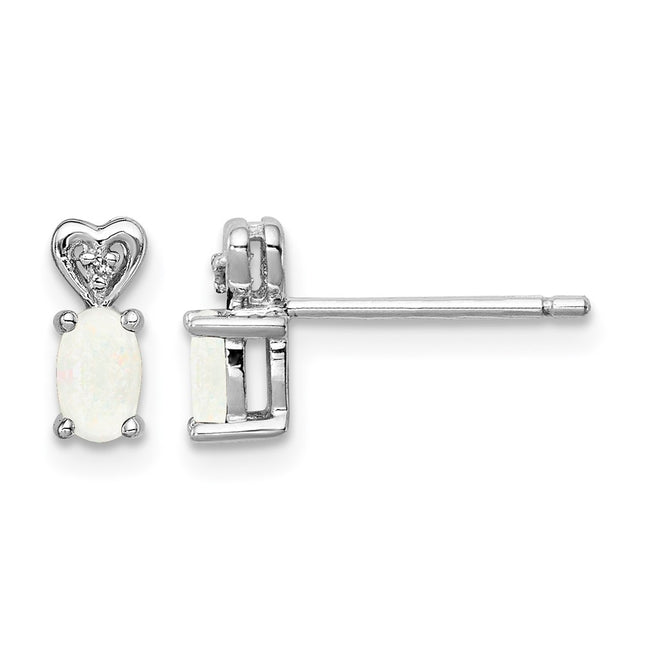 Sterling silver opal earrings