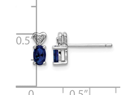 Sterling silver sapphire earrings, further view