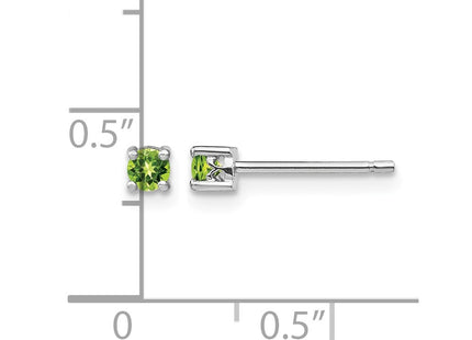 Sterling silver peridot earrings, further view