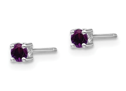 Sterling silver amethyst earrings, alternate view