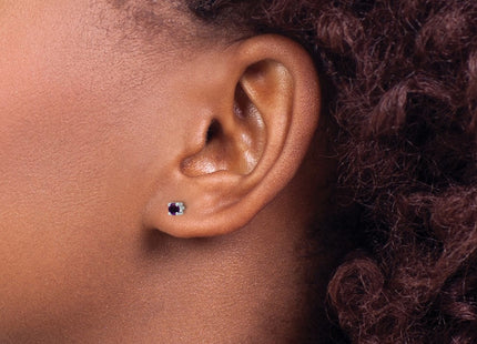 Sterling silver amethyst earrings, another view