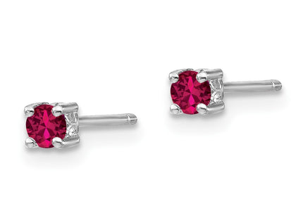 Sterling silver ruby earrings, alternate view