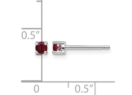 Sterling silver ruby earrings, further view