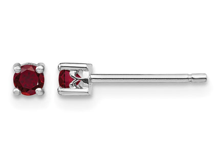 Sterling silver ruby earrings