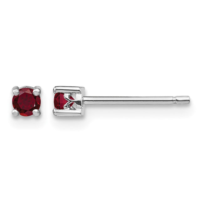 Sterling silver ruby earrings