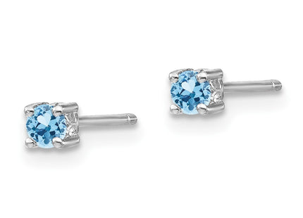 Sterling silver aquamarine earrings, alternate view