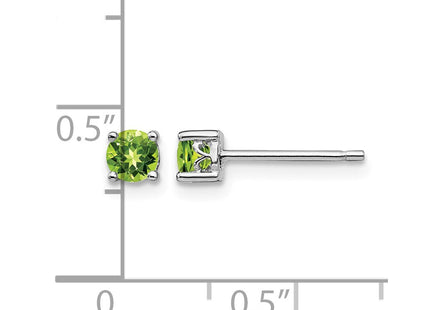 Sterling silver peridot earrings, further view