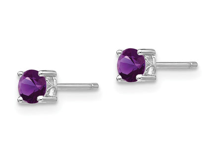 Sterling silver amethyst earrings, alternate view