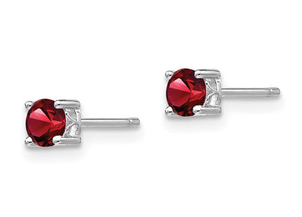 Sterling silver garnet earrings, alternate view