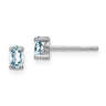 Sterling Silver Rhodium-plated Oval Aquamarine Post Earrings