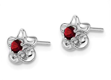 Sterling silver garnet earrings, alternate view