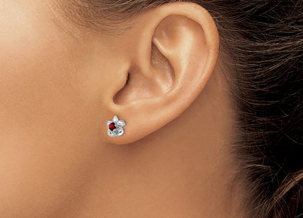Sterling silver garnet earrings, another view