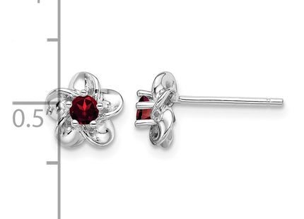 Sterling silver garnet earrings, further view
