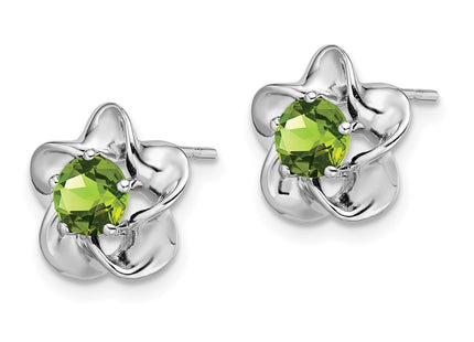 Sterling silver peridot earrings, alternate view