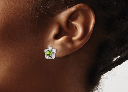 Sterling silver peridot earrings, another view