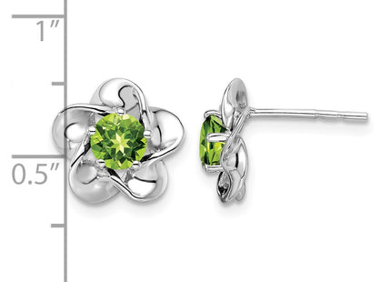 Sterling silver peridot earrings, further view