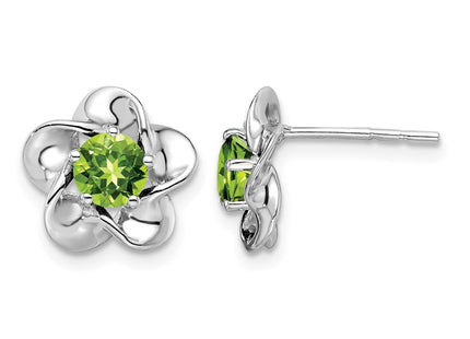 Sterling silver peridot earrings