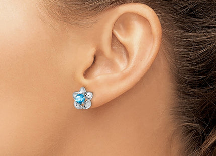 Sterling silver blue topaz earrings, another view