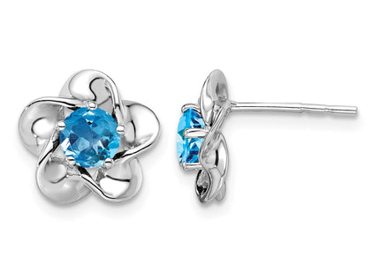 Sterling silver blue topaz earrings