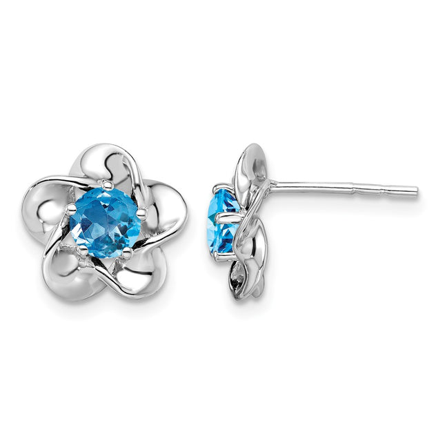 Sterling silver blue topaz earrings