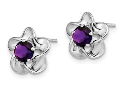 Sterling silver amethyst earrings, alternate view
