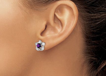 Sterling silver amethyst earrings, another view