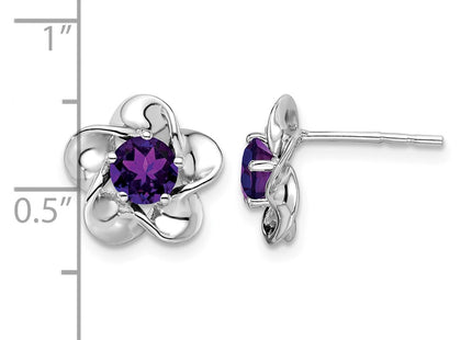 Sterling silver amethyst earrings, further view