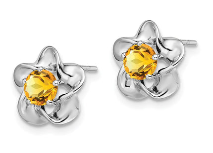 Sterling silver citrine earrings, alternate view