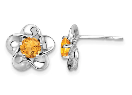 Sterling silver citrine earrings